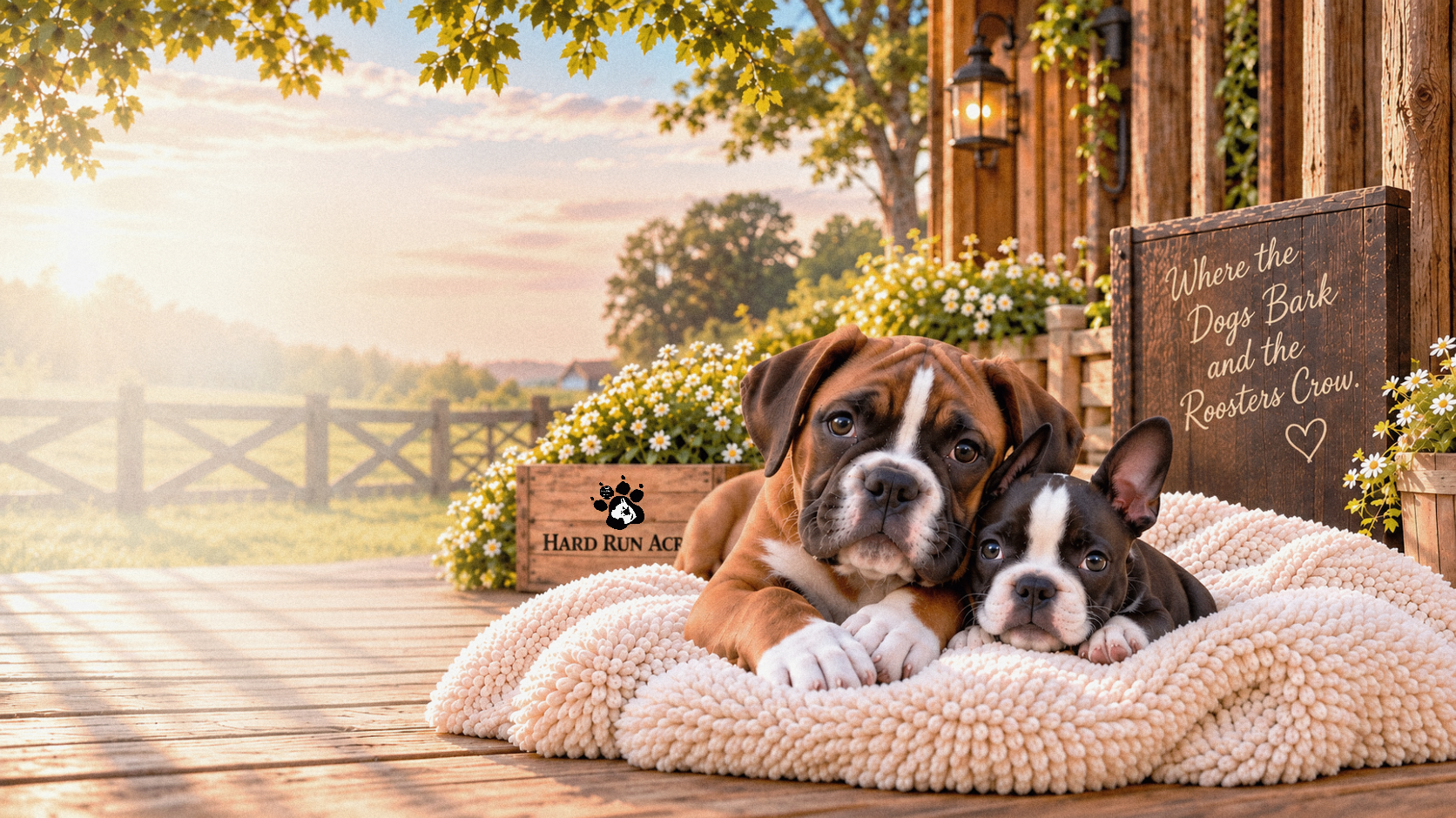 Hard Run Acres puppies at the farm